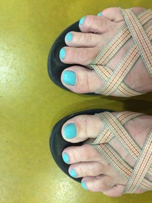 What a truly wonderful experience my pedicure was! Staff polite. Nails look beautiful, legs feel soothed from the massage and warm towels.