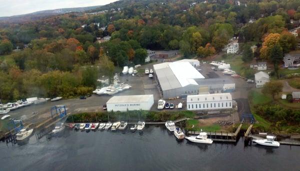 Aerial shot of Petzold's Marine Center