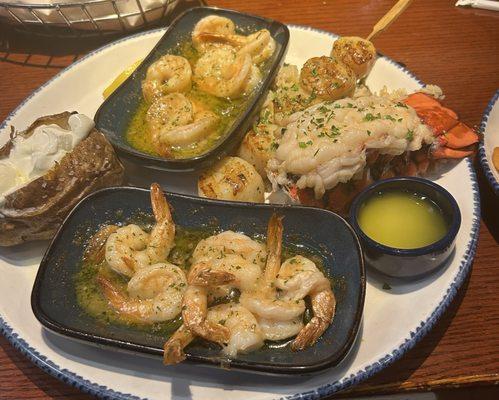 Ultimate Feast...scallops, lobster tail, shrimp scampi