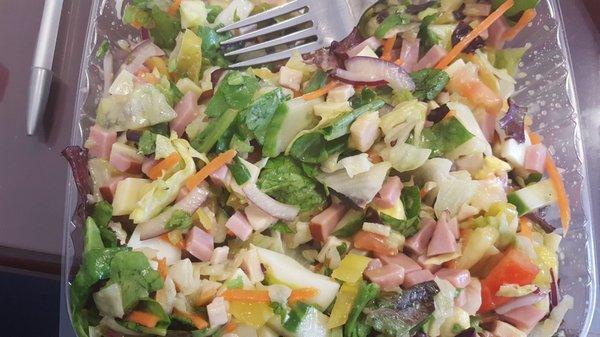 Chopped Chef Salad with Italian dressing