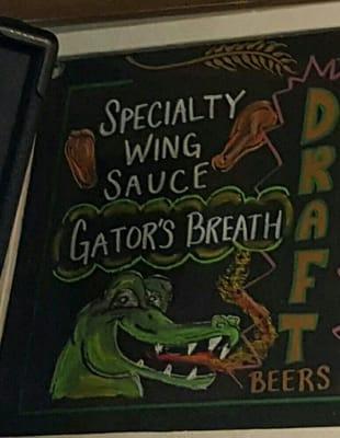 Gator's Breath one of our many wing sauces.