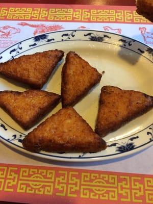 Happiness is not having to share my shrimp toast!