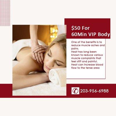 $50 for 60mins VIP foot massage _ Call (203) 956-6988