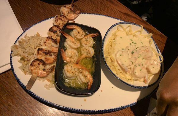 Shrimp Trio with Orzo rice