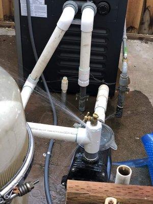 PVC leak at a broken release valve.