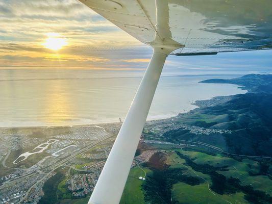 Flying over Pismo Beach