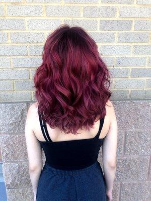 A Beautiful Cherry Red! I'm in love with these Bold Curls!!