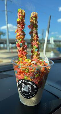 Fruity Pebbles Churro Sundae