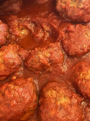 Meatballs and sauce.