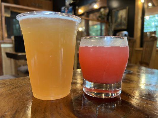 Beer and strawberry cosmo