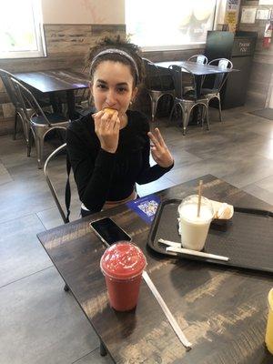 Friend enjoying tasty meal