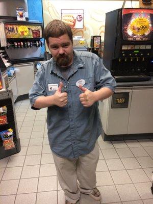 Gabe, the clerk who helped me with the air pump at the Union 76 station by the Crossroads Shopping Center in Bellevue WA.