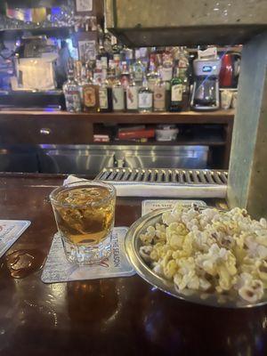 Fresh homemade popcorn and Wild Turkey 101