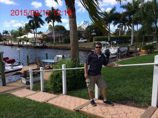 Daniel, owner of House Doctors with the new railing he installed