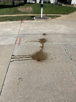 Gunk left on street during yard waste pickup. Wheatmill Ct in St Charles