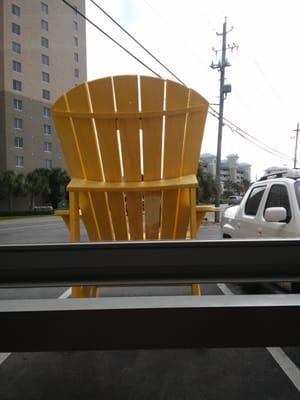 Big chair in the parking lot. Lol