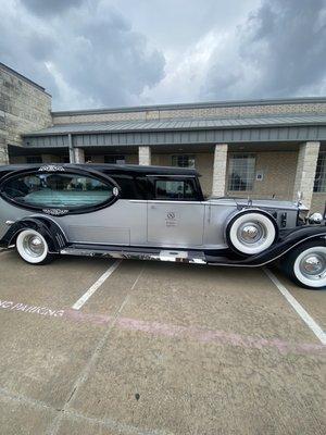 Customized car with hearse