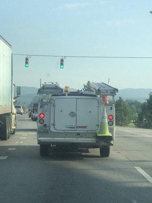 Cable One Service Truck, Veterans Parkway by I-20, 4:54 April 24, 2019