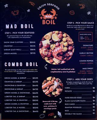 NEW CAJUN SEAFOOD BOIL MENU!!!!