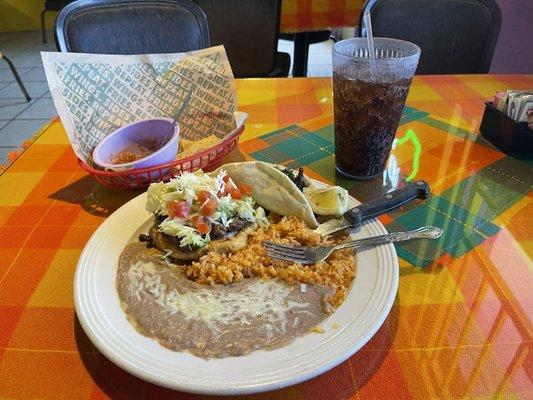 1 Sope & 1 Taco Combo. Delicious!