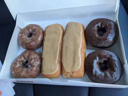 Pumpkin doughnuts, Maple Long Johns and Double Chocolate