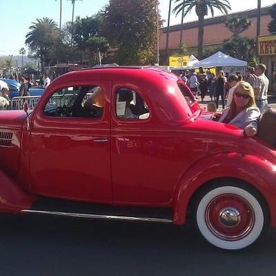 Riding in the rumble seat with the ladies from the Over the Hill Gang