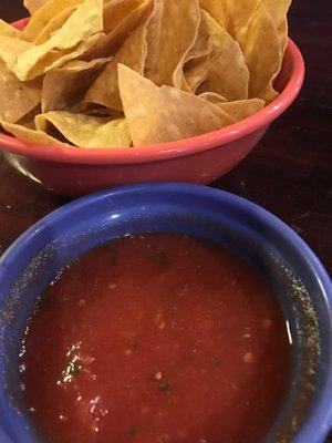 The salsa is good and spicy.