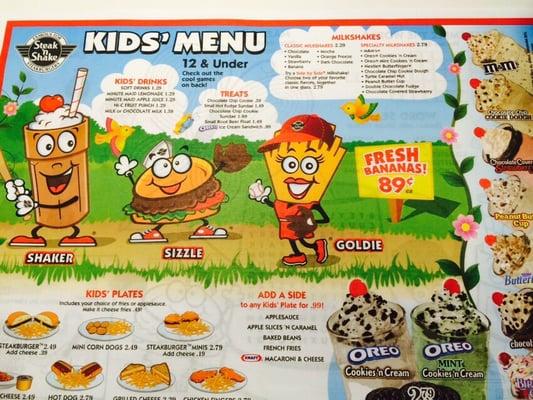 Kids menu