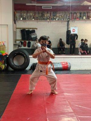 Orange to orange advanced belt testing - so proud of our boy!