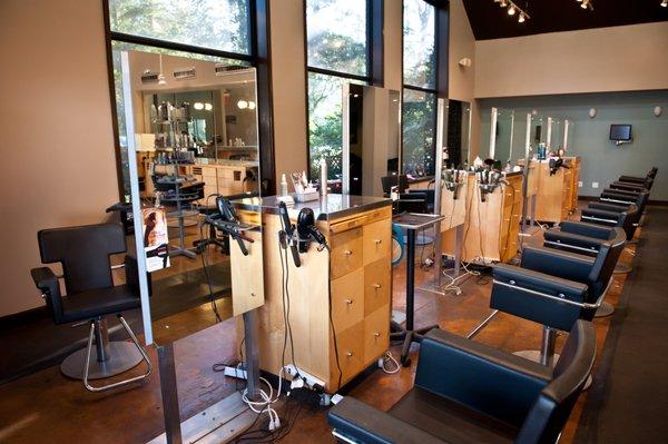 Stylist chairs at the Paris Parker Salon and Spa in Mandeville.