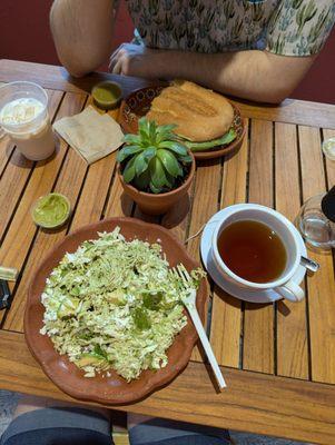 Taken halfway through eating. A torta and tostada special