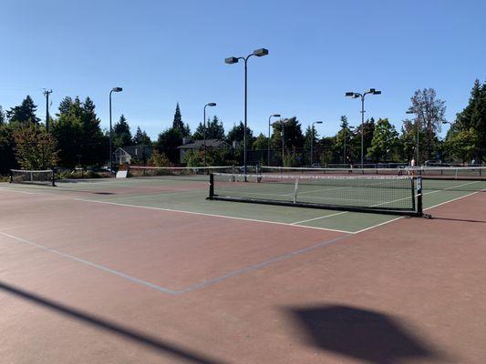 Tennis courts.