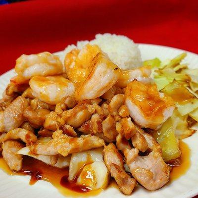 Chicken and shrimp teriyaki