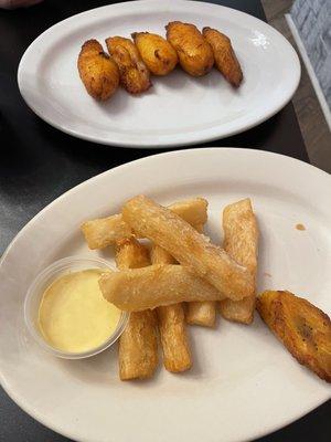 Plantains frites and Yuca Frita