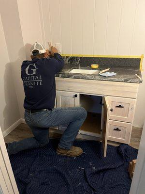 Jake and Mitch with their talents and care to install our granite