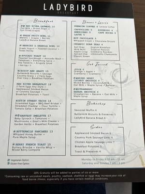 Breakfast Menu