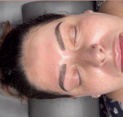 Color boost for microbladed brows