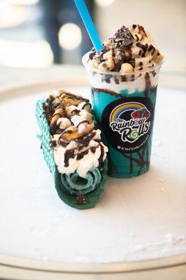 Cookie Monster taco & shake