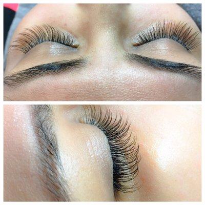 Very natural set of faux mink individual eyelash extensions by Ada Lashes