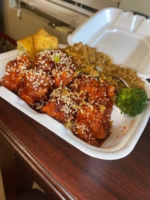 Fried Rice Egg Roll sesame chicken