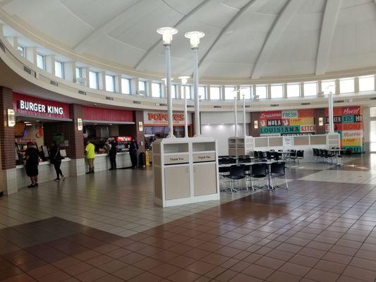 Food court has a Popeye's and Burger King