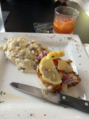 Swordfish on a pineapple sauce