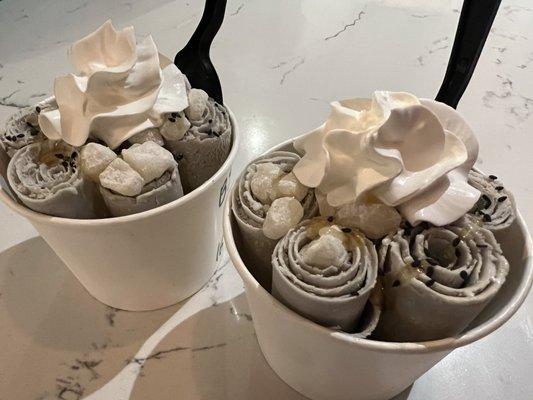 Black Sesame Rolled Ice Cream