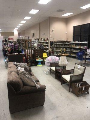 Miscellaneous glassware and some furniture