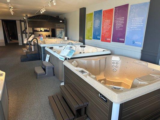 San Mateo showroom section for HotSpring hot tubs