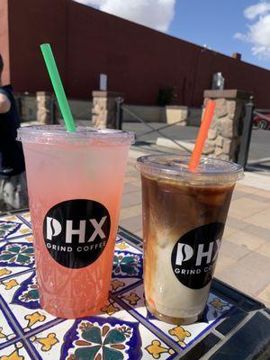 Watermelon Lemonade & Caramel Mochiatto Oat Milk Coffee