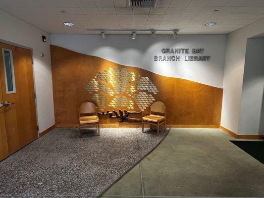 Inside entrance to the library