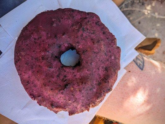 blue corn, blueberry lavender cake donut