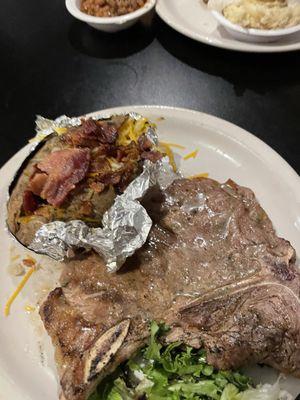 Steak with loaded potato