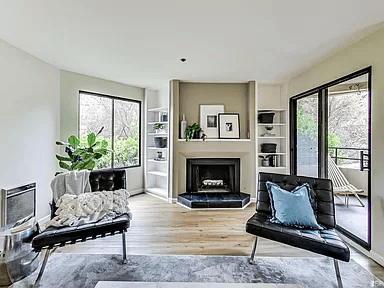 Living room in Condo in Lake Merced Hills community in San Francisco